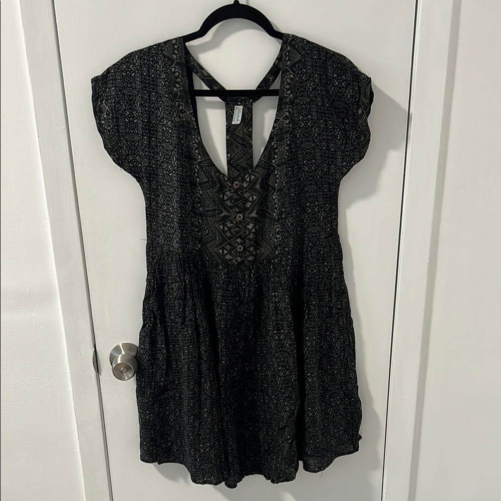 Free People Patterned Flowy Mini Dress